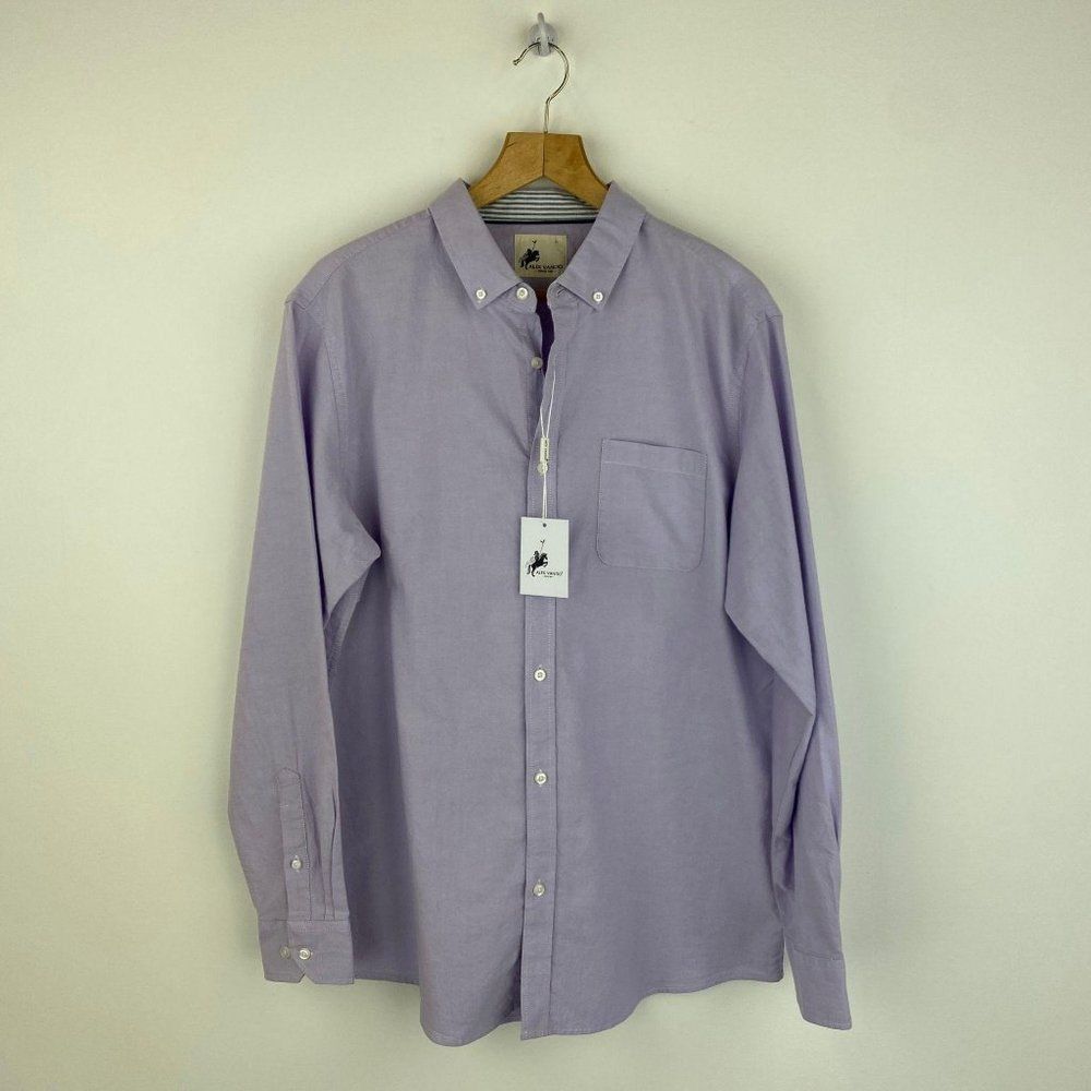 ALEX VANDO Pastel Purple Men Shirt NWT 100% Cotton